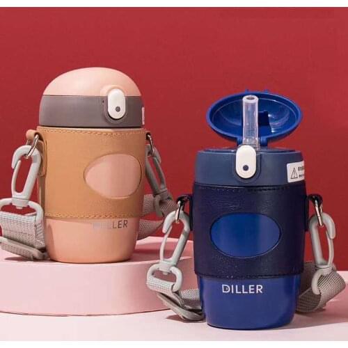 New Diller Travel Coffee Mug Stainless Steel Thermos Tumbler Cups Vacuum Flask thermo Water Bottle Tea Mug Thermocup With Straw