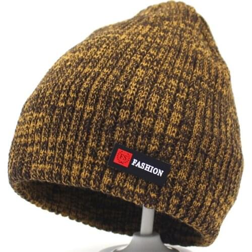 2020 New Beanies Men Winter Hat Women Knitted Hats For Men Cap Winter Beanie Hat Thick Warm Brimless Fur Bonnet Mens Cap