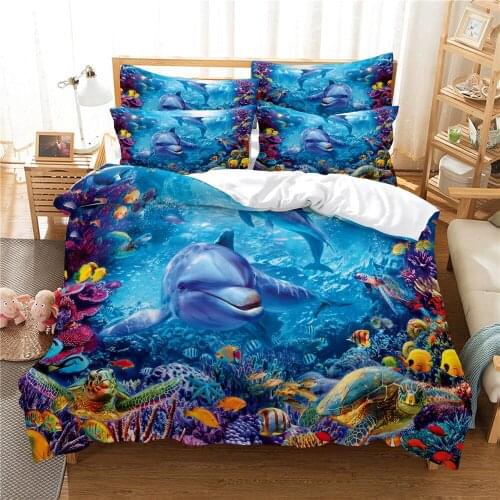3d Fish Bedding Digital Printing Duvet Cover Set Bedding Set Bed Cover Cotton Queen Bedding Set bedroom Bed Cover Set Bed Set