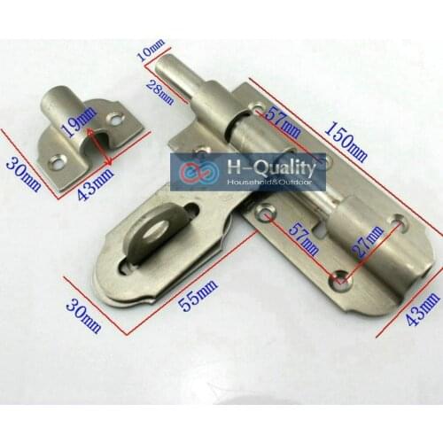 Strong Thicken 5PCS/Lot 4Inch=100MM Long 304 Stainless Steel Padlock Bolt, Sliding Door Bolt, Surface Bolt, Horizontal Latch