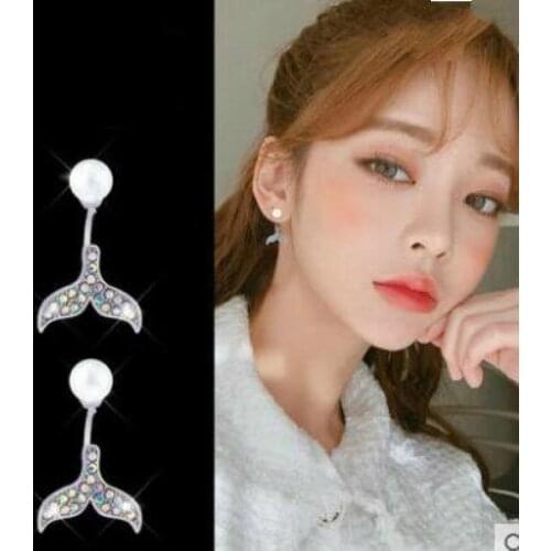 Earings Fashion Jewelry 2019 Popular Earrings Crystal Color Hang Dolphin Tail After A Two Wear Earrings Jewelry Wholesale