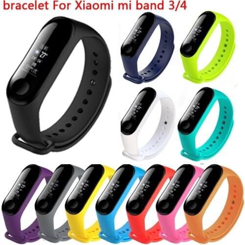 Silicone strap For Xiaomi mi band 3 multicolor replacement bracelet Smart strap for Xiaomi mi band 4 replacement wrist strap