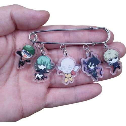 Cute Hot Acrylic Anime Cartoon ONE PUNCH MAN Brooch Overcoat Badge Classic Women Unique Girl Student Pupil Birthday Gift