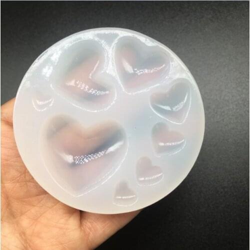 Lovely 3D Silicone Resin Mould 7.5cm 1=8pcs Big and small heart handmade DIY Jewelry Making tool epoxy necklace pendant resin
