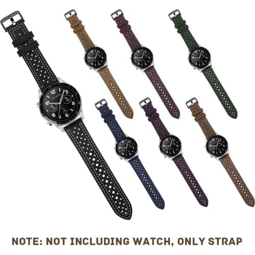 22mm Replacement Strap For Huawei Watch GT 2 Fashion Porous Leather Wrist Band Breathable Sport Watchbands For Galaxy Watch