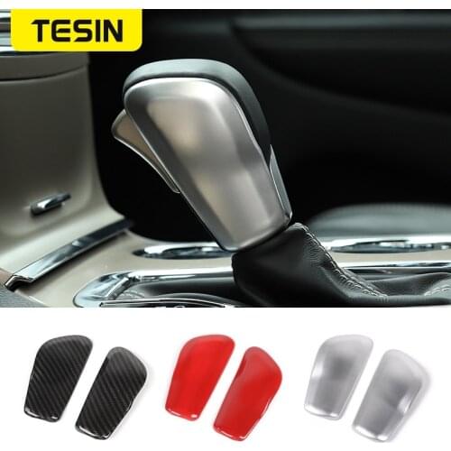 TESIN ABS Interior Mouldings for Car Gear Shift Knob Shifter Decoration Stickers for Jeep Grand Cherokee 2017+ Car Accessories