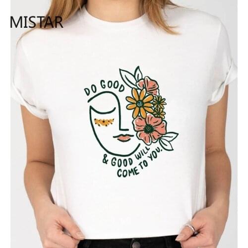 Flower Facial Makeup Printed Aesthetic art t shirt women Casual White Top Fashion T Shirt Short Sleeve Graphic Tees Women