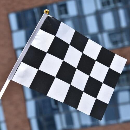 10/20pcs 8th Black And White Checkered Hand Flag Racer Waving Flag Racing Flags And Banners Decorative Sports Car Flag 14x21cm