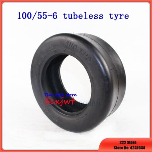 10 inch tubeless tyres 100/55-6 for Electric Scooter Go Karts ATV Quad Bike OFF-Road ( 245mm x 97mm ) Slick Vacuum Tyre