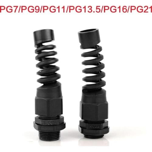10PCS Anti-bending Cable Gland PG7/PG9/PG11/PG13.5/PG16 Waterproof Plastic Connectors For Wires Torsion Resistant Nylon Joint