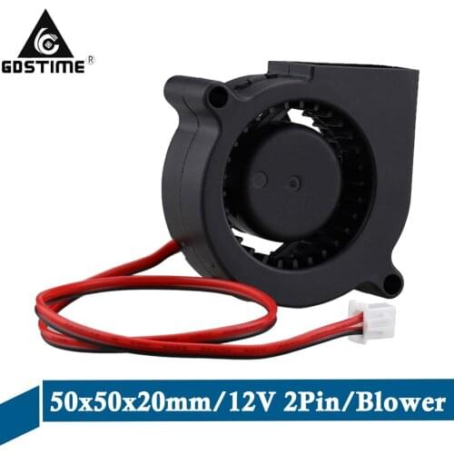 10 Pcs Gdstime 5020 12V 2Pin 50x20mm Turbo Blower Fan 5cm 50mm Brushless DC Computer PC Cooling Cooler Blower Fan for 3D Printer