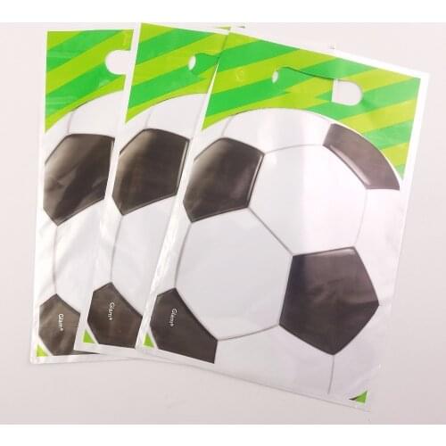 10PCS/lot Disposable Plastic Football Theme Gift Bag For World Cup Children"s birthday Party Decoration supplies