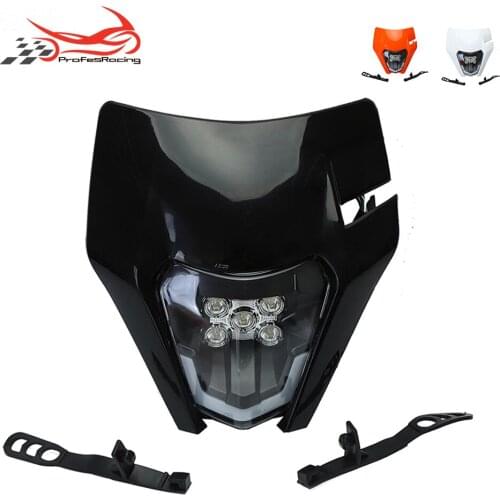 12V LED Motorcycle Headlight Fairing Headlamp E8 Emark for SX-F SX EXC XC-W XC-F WR DRZ KLX KX YZ F Dirt Bike Fairing Mask