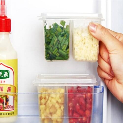 2Pcs/Set Kitchen Onion Garlic Box Refrigerator Freshness Containers Fridge Green Onion Crisper Organizer Household Accessories