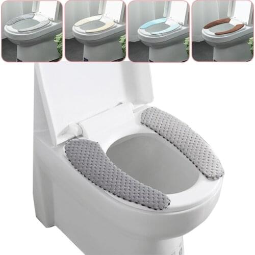 2021 Bathroom Warm Solid Soft Closestool Washable Toilet Seat Lid Top Pad Mat Bathroom Accessories Set Seat Covered Mat Hot Sale