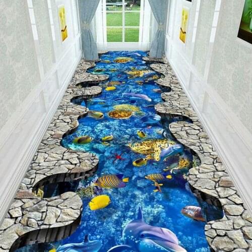 3D Printing Stream Goldfish Corridor Mat Bedroom Kitchen Rugs Decor Floor Area Rug Doormat Underwater World Living Room Carpets