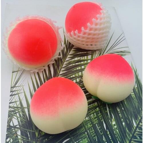 634F 1Pcs Simulation Peach Colorful Vent Ball Toy, Relieve Anti Stress Press Decompression Toy Balls for Child Kids