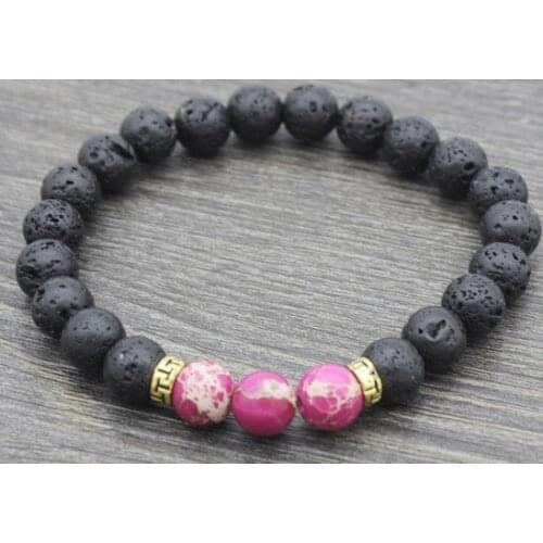 8mm hth45 mulitcolor rainbow agate lapis lazuli Onyx Macrame Braided black volcanic lava Bracelet Reiki Buddha Prayer Yoga