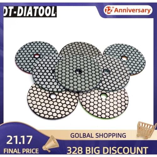 8pcs/set Dia 4"/100mm Flexible Diamond Dry Polishing Pads Professional Resin Bond Sanding Disc For Granite Marble