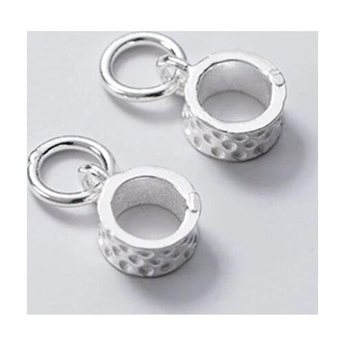 925 Sterling Silver Round Connector Clasp Charms DIY Jewelry Making For Women Simple Decoration S925 Silver Connection Pendant