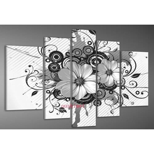 Free Shipping Handmade Modern Abstract Plant Oil Painting on Canvas Hand Painted White Black Home Decor Wall Art Canvas Pictures