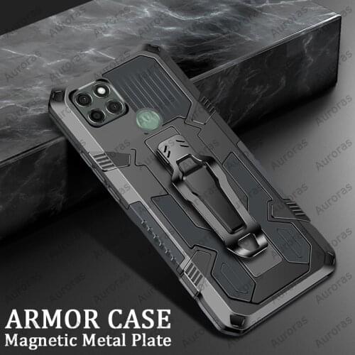Auroras Cover For Moto G9 Power Shockproof Armor Case Magnetism Holder Back Clip Phone Case For Motorola G9 Power Cover