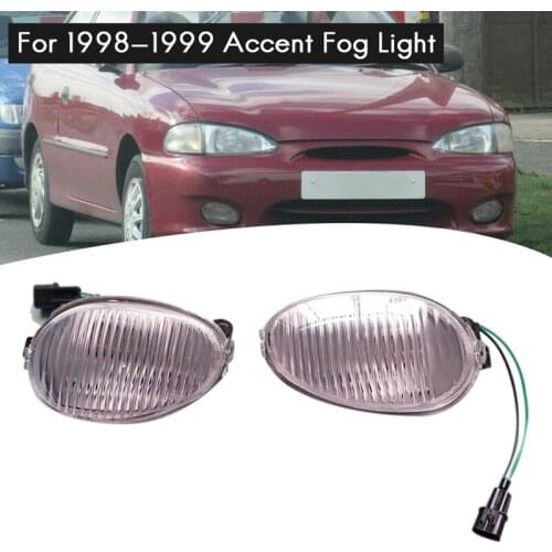 For 1998-1999 Hyundai Accent Pair Front Bumper Fog Light Lamp Clear Lens Assembly with Bulb 92201-22300 92202-22300