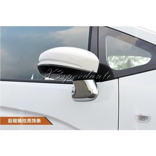 For Honda Fit/Jazz 2014-15 Car Stickers Side Door Mirror Pillar Cover Trim 2pcs Chrome Car-styling Free Shipping