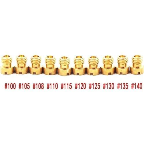 10pcs Carburetor Injectors Nozzle Main Jet For PWK Keihin OKO CVK Carburetor Motorcycle Carburetor Injectors Nozzle 100-140