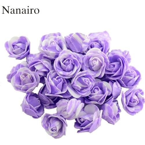 50pcs 3cm Mini PE Foam Artificial Rose Flower Head Scrapbooking DIY Wedding Home Decor Flower Wall Accessories Fake Flowers