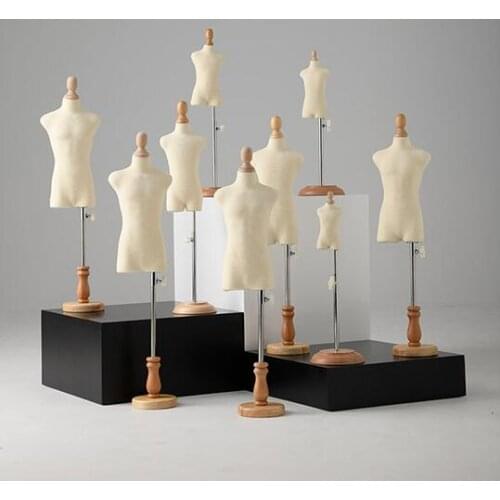 4style Fashion male mannequin body half models props, children suit clothing Adjustable wood disc Chassis 1PC diy mannequin D339