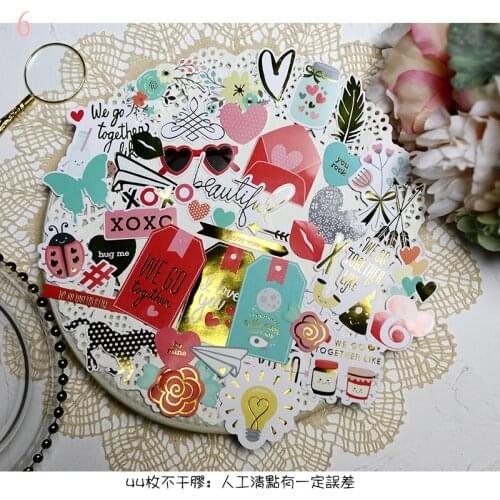 KLJUYP 44pcs Beautiful Colorful Cardstock Die Cuts for Scrapbooking Happy Planner/Card Making/Journaling Project