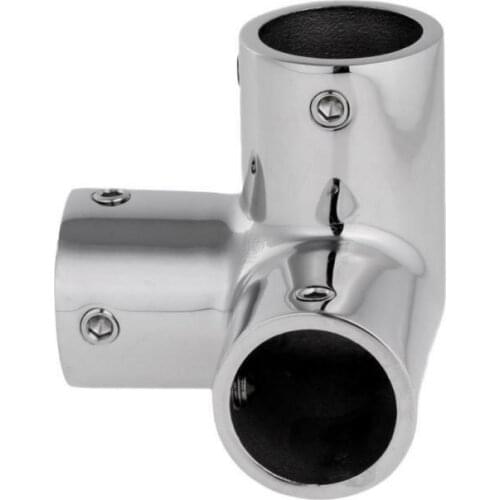 Boat Hand Rail Fitting 90 Deg 7/8" 3 Way Corner Elbow Marine Stainless
