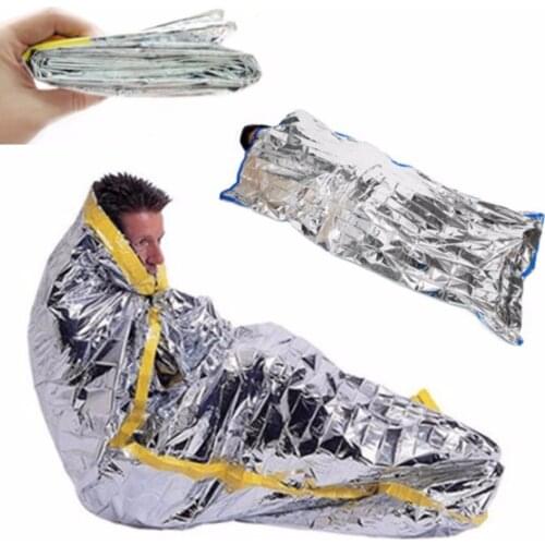Mayitr Useful Outdoor Camping Survival Rescue Thermal Sleeping Emergency Bag Blanket for Camping Survival Portable