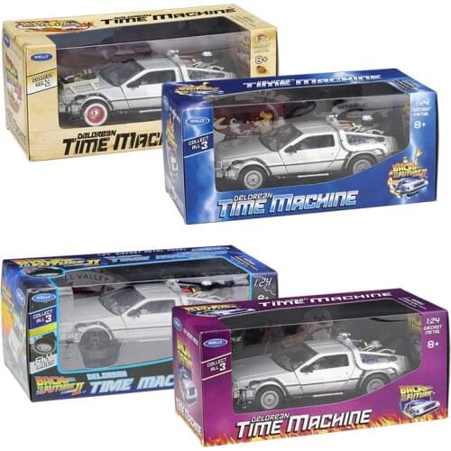 Welly 1:24 Diecast Alloy Model Car Movie Back to the Future Aircraft Machine Metal Toy Car For Kid Toy Gift Collection