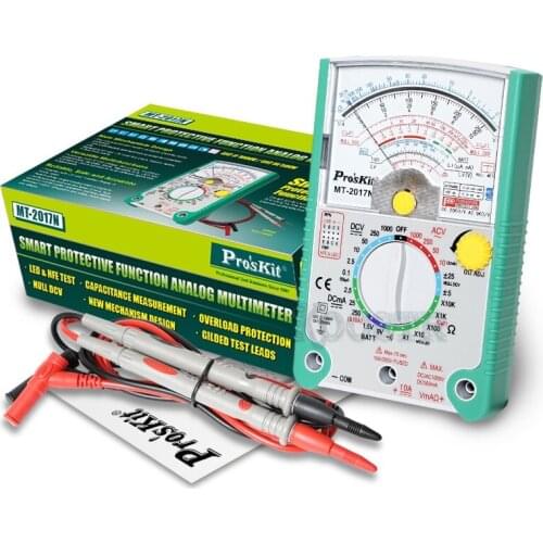 Pointer Multimeter Pros'Kit MT-2017N Protective Function Standard Ohm Test Meter DC AC Voltage Current Resistance Multimeter