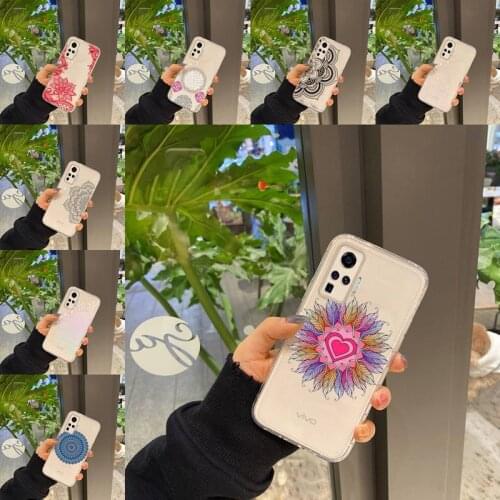 Mandala Lace Flower Phone Case Transparent For VIVO NEX V Z Y X 17 15 11 9 6 5 3 1 i S MAX PRO X 20SE Soft TPU Mobile bags