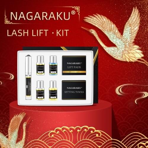 NAGARAKU eyelashes lift kit lasting lift pads Y shape brush perm fixation nutrition cleanser eyelash glue lashes curler kit