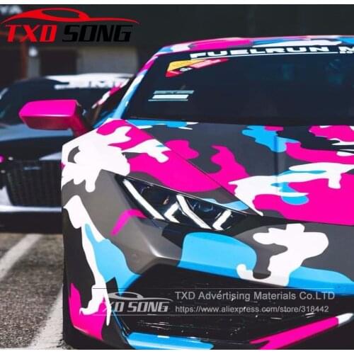 New arrival Car Styling Bright Color Camouflage vinyl Camo sticker For car wrapping Camo Vinyl film with air free bubbles