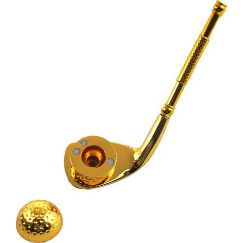 New Gifts Smoke Mini golf shape Smoke Metal Pipes Portable Creative Smoking Pipe Herb Tobacco Pipes