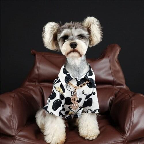 Dog clothes summer puppy dog cute cow shirt Teddy small dog spring and autumn thin bottoming shirt