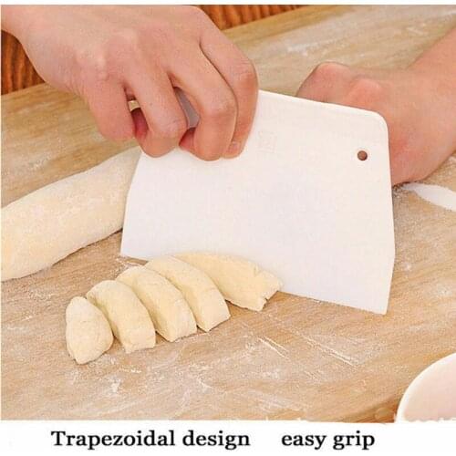 Pastry Cutter Plastic Cake Spatulas Dough Scraper Trapezoid Bread Pizza Fondant Tools Butter Knife Multiduty White Safe Bakeware