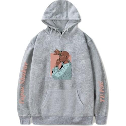 Popular 2PAC Hoodies Men Women Sweatshirts Hooded Hip Hop New Autumn Fashion Casual Hoodie 2PAC boys girls gray pullovers