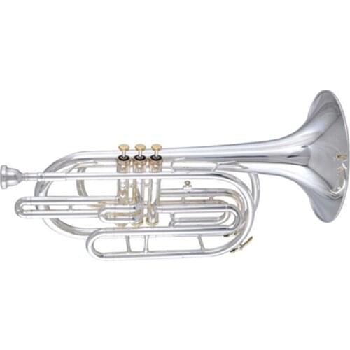 Silver plated stainless steel Piston Marching Trombone