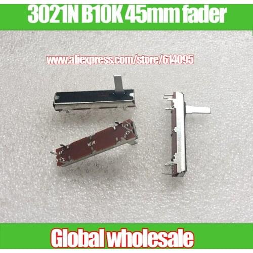 8pcs 45mm 4.5cm B10K Straight Slide Potentiometer / Dimming Light Mixer Fader 3021N / Handle Height 15mm 1-channel fader B103