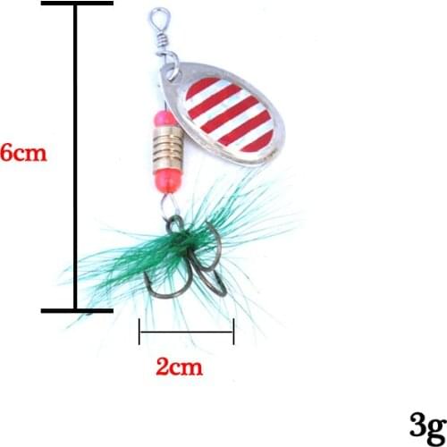 CIBO Fishing lure Rotating Metal Spinner Spoon Fishing Lure Hard Baits For Trout Pike Pesca Peche Treble Hook Tackle