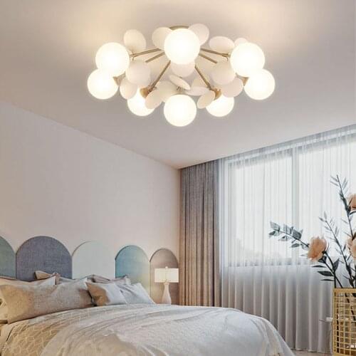 Nordic Postmodern LED Ceiling Light Simple Bedroom Living Roong Hall Ceiling Lighting Luxurious Deco Creative Glass Ceiling Lamp