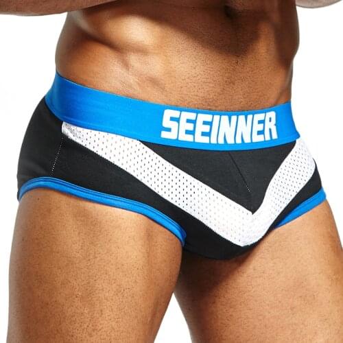 New Underwear Men Boxer Shorts Mesh U Pouch Sexy Underpants Cueca Cotton Trunks Boxers Gay Male Panties