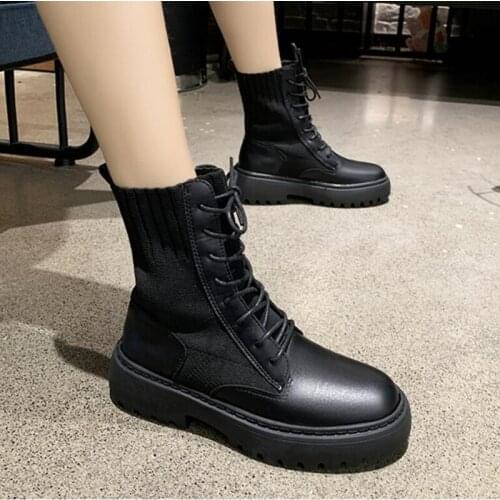 Spring womens shoes leather low heel ankle boots round toe womens shoes fashion womens shoes