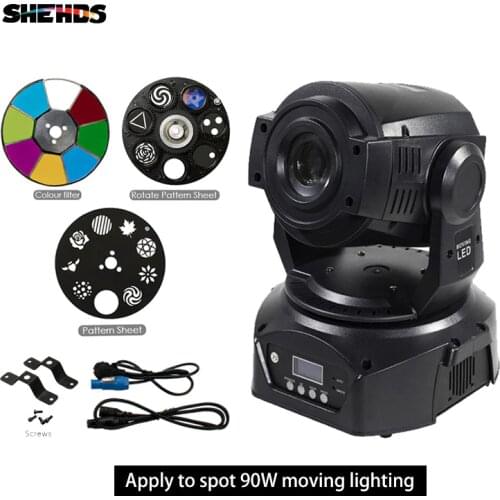 SHEHDS 90W Gobo LED Moving Head Lights Spot 6 Prism Rot Light For Stage Theater Disco Nightclub Party Effect Lighting